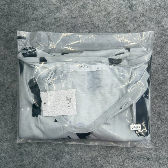 Haute Edition Women's Pullover T-Shirt, V Neck, Black Gray, Size L, NEW - Picture 11 of 11